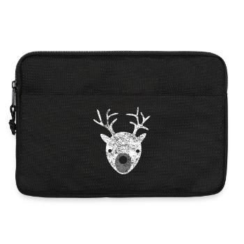 Hirsch Muster weiß Schnee Wald Weihnachten skandi - Laptoptasche 13" - Schwarz - Vorne