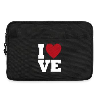 Liebesherz-Typografie für den Valentinstag - Laptoptasche 13" - Schwarz - Vorne