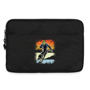 Sunset Trail MTB Fahrer - Laptoptasche 13" - Schwarz - Vorne