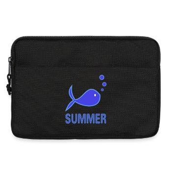 FISH. BEACH. SEA. SURFING. OCEAN. HUMOR. HOLIDAY - Laptop bag 13" - black - Front