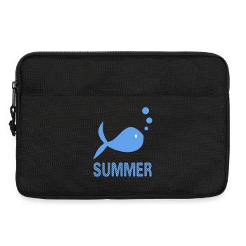 FISH. BEACH. SEA. SURFING. OCEAN. HUMOR. HOLIDAY - Laptop bag 13" - black - Front