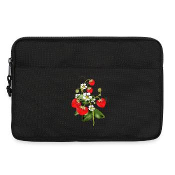 Plante de fraises en filigrane avec fleur de fraises - Sacoche pour ordinateur portable 13 pouces - noir - Devant