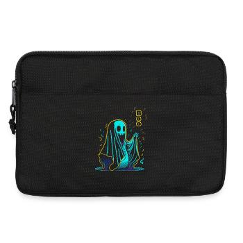 Fantôme d’Halloween négligé - Sacoche pour ordinateur portable 13 pouces - noir - Devant