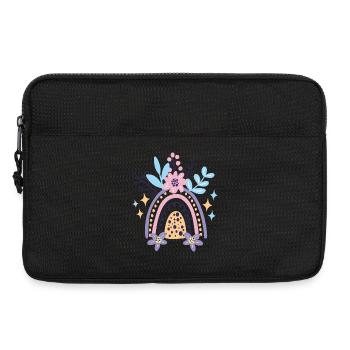 Floraison arc-en-ciel pastel - Sacoche pour ordinateur portable 13 pouces - noir - Devant