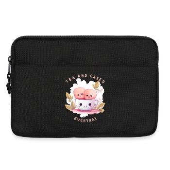 Tea and Cakes T-Shirt Süßer Kuchen Kawaii - Laptoptasche 13" - Schwarz - Vorne