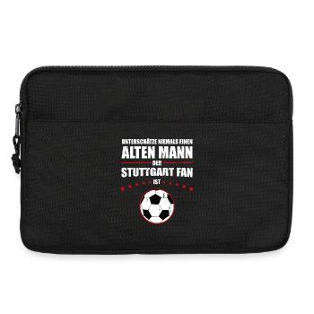 Alter Mann - Stuttgart Fan | Retro Vintage Design - Laptoptasche 13" - Schwarz - Vorne