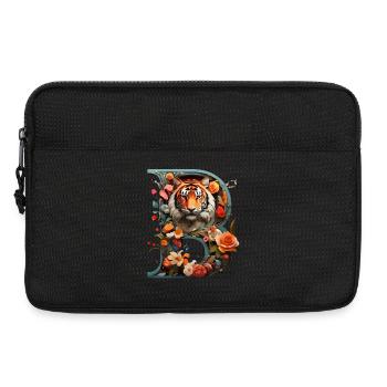 Tigre ardent et fleurs Illustration - Sacoche pour ordinateur portable 13 pouces - noir - Devant