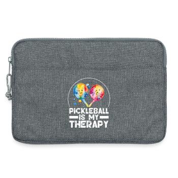 Pickleball is My Therapy - Laptop bag 13" - heather grey - Front