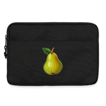 Birne mit Blatt - Laptoptasche 13" - Schwarz - Vorne
