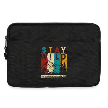 Stay Wild Mountain Grafik - Laptoptasche 13" - Schwarz - Vorne
