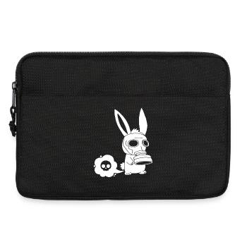 White rabbit farting - Laptop bag 13" - black - Front