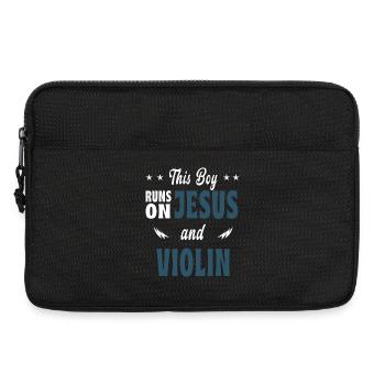 Dieser Junge lebt von Jesus und Violinen - Laptoptasche 13" - Schwarz - Vorne