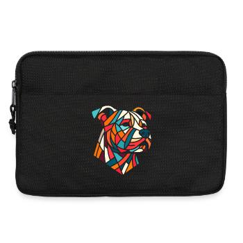 Staffordshire bull terrier géométrique, staffy - Sacoche pour ordinateur portable 13 pouces - noir - Devant