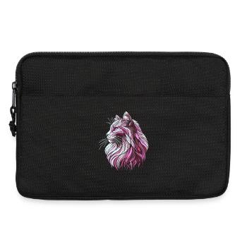 Rosa Katzenkopf geometrische Kunstpolygone - Laptoptasche 13" - Schwarz - Vorne