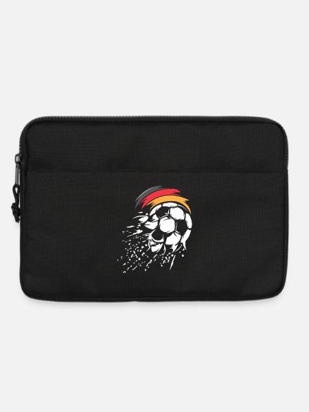 Fußball Team Deutschland Ball Explosion Grafik - Laptoptasche 13" - Schwarz