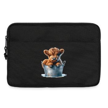 Highland Calf Cuteness - Baby Hochlandrind - Laptoptasche 13" - Schwarz - Vorne