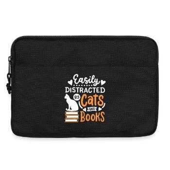 Katzen und Buchliebhaber - Laptoptasche 13" - Schwarz - Vorne