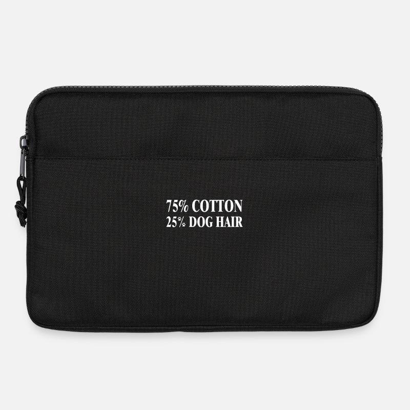 75 Baumwolle 25 Hundehaar T-Shirt - Laptoptasche 13" - Schwarz