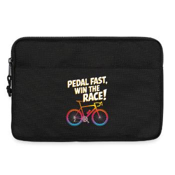 Pedal Fast Win The Race Bicycle Design - Laptop bag 13" - black - Front