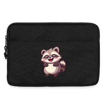Cute Adorable Raccoon - Charming Cartoon Design - Laptop bag 13" - black - Front