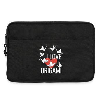 Origami Heart Love Tee - Laptop bag 13" - black - Front
