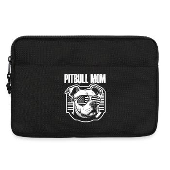 Pitbull Mom Patriotic Funny 4th of July - Laptop bag 13" - black - Front