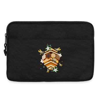 Ruche envahie par les abeilles et les pommiers en fleurs - Sacoche pour ordinateur portable 13 pouces - noir - Devant