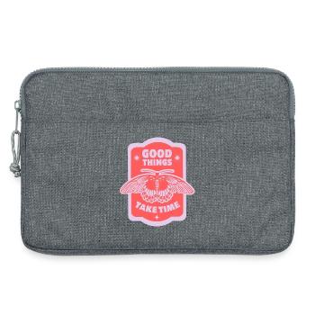 Geduld & Wachstum – Ästhetisches Motiv - Laptoptasche 13" - Grau meliert - Vorne