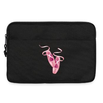 Rosa Ballettschuhe & Satinband-Elegantes Tanzmotiv - Laptoptasche 13" - Schwarz - Vorne