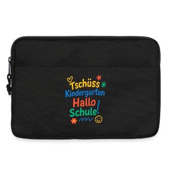 Tschüss Kindergarten Hallo Schule | Einschulung - Laptoptasche 13" - Schwarz - Vorne