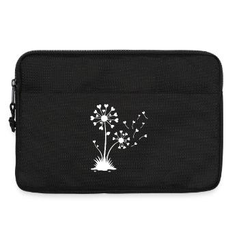Minimalistisches Löwenzahn-Blumendesign - Laptoptasche 13" - Schwarz - Vorne
