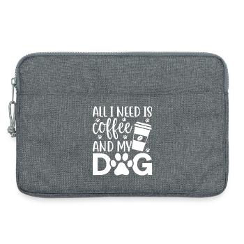 Kaffee und Hundeliebe Design - Laptoptasche 13" - Grau meliert - Vorne