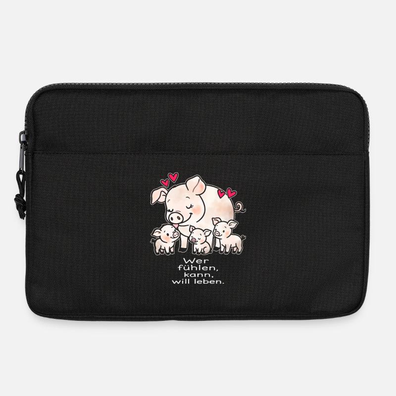wer fühlen kann, will leben - Laptoptasche 13" - Schwarz