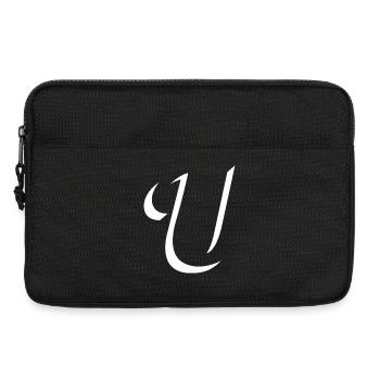 Élégant motif de lettre U avec forme dynamique - Sacoche pour ordinateur portable 13 pouces - noir - Devant