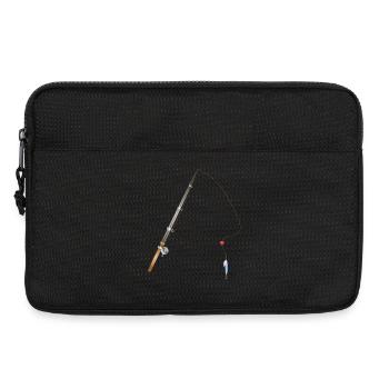 Angelrute mit buntem Köder Illustration - Laptoptasche 13" - Schwarz - Vorne