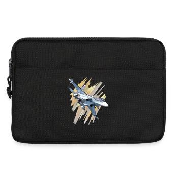 Fighter jet in dynamic design - Laptop bag 13" - black - Front