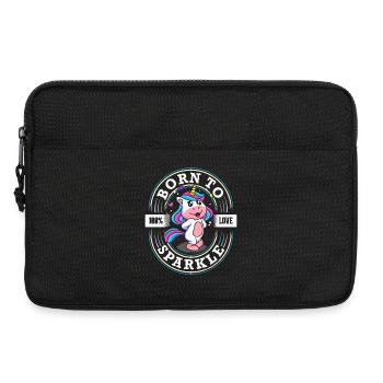 Born to Sparkle - Sweet Unicorn - Glitter - Laptop bag 13" - black - Front