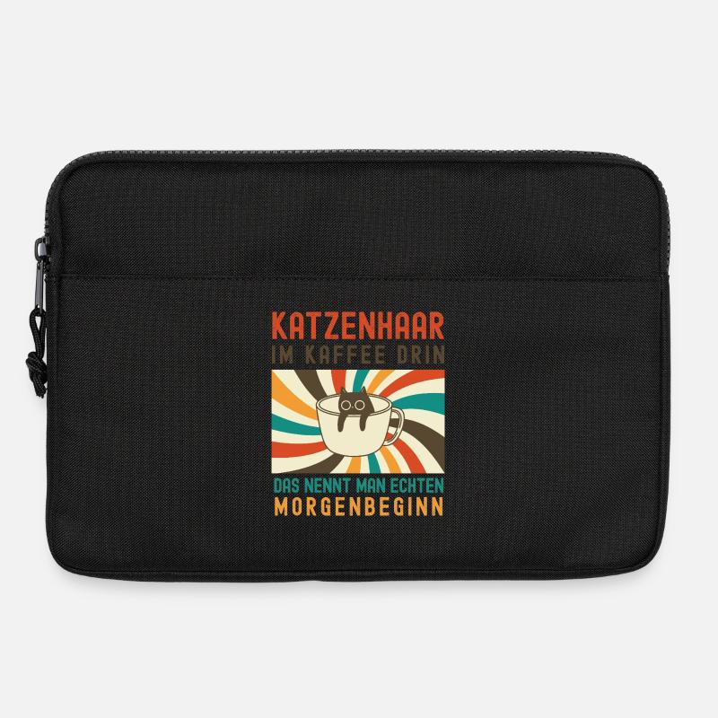 Katzenhaar im Kaffee – Humorvoller Morgenstart - Laptoptasche 13" - Schwarz