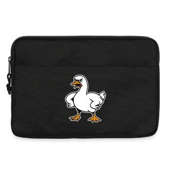 Drôle d’oie en colère - Sacoche pour ordinateur portable 13 pouces - noir - Devant