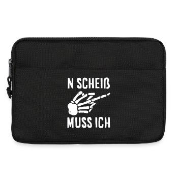 N Scheiß muss ich – Mittelfinger - Laptoptasche 13" - Schwarz - Vorne