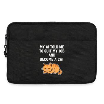 AI Cat Life - Laptop bag 13" - black - Front
