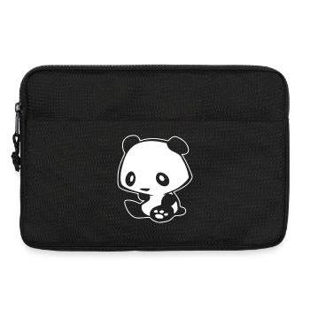 Kawaii Panda – Süßer Manga Bär Bambus - Laptoptasche 13" - Schwarz - Vorne