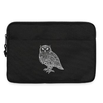 Schneeeule im Ornament Stil weiß - Laptoptasche 13" - Schwarz - Vorne
