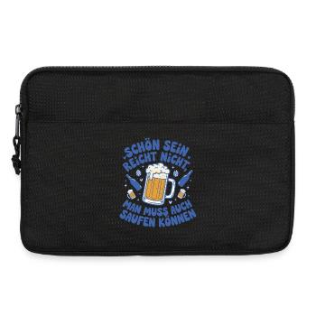 Bier Spruch Saufen Können - Laptoptasche 13" - Schwarz - Vorne