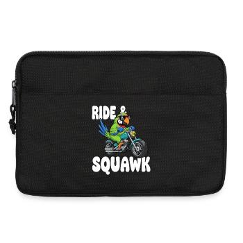Raging parrot on motorcycle - Laptop bag 13" - black - Front