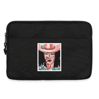 Blumenporträt mit Schmetterlingen - Laptoptasche 13" - Schwarz - Vorne