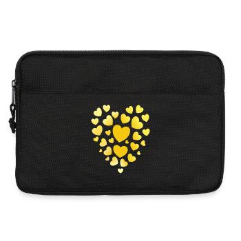 Gelbe Herzen Muster gelbes Herz - Laptoptasche 13" - Schwarz - Vorne