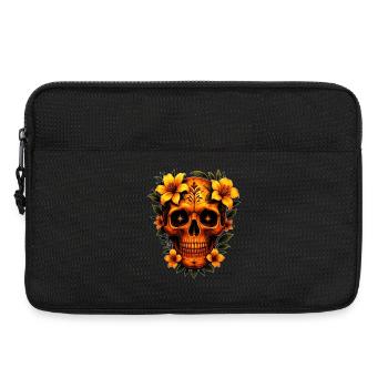 Skull with flowers - Laptop bag 13" - black - Front