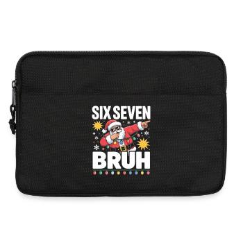 Weihnachtsbruh: Santa mit Lichterkette - Laptoptasche 13" - Schwarz - Vorne