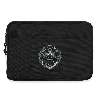 Maritime Weihnachten Anker mit Mond und Sternen - Laptoptasche 13" - Schwarz - Vorne